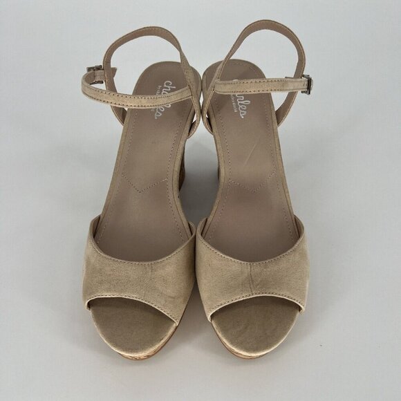 Charles by‎ Charles David Women's Lambert Cork Wedge Sandals Nude Size 10M - Picture 2 of 6